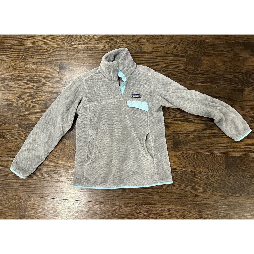 Patagonia Women's size:  XS Gray Teal 1/4 Snap Fleece Pullover Spring Hike Gift